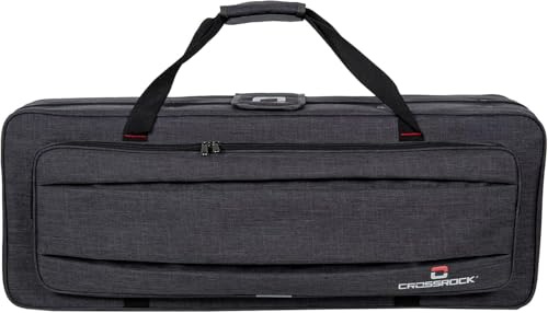 Crossrock Leichter Schaumstoffkoffer für Bb-Tenorsaxophon – mit abnehmbaren Schultergurten, Staufach & Außentasche –Dunkelgrau (CRP200TSDG-R)