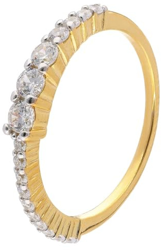 trendor Damenring Gold 333/8K Zirkonia-Ring 68470 | wunderschönes Schmuckstück für Frauen, edle Geschenkidee und tolles Accessoire,