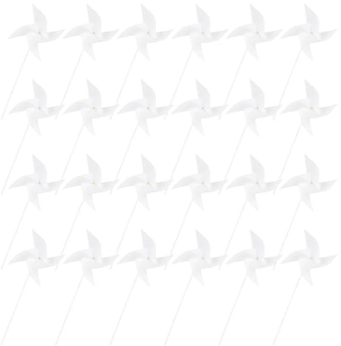 SUPVOX 1 juego de molinos de viento DIY para molinos de viento de plástico blanco, seguro, suave, promueve la creatividad, la diversión de pintar y la habilidad artesanal como decoración de graffiti y
