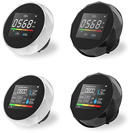 Détecteur de Dioxyde de Carbone Température/Humidité Air Qualité Moniteur Numérique CO2 Mètre Analyseur Vie Bureau À Domicile Écoles Hôpitaux ABS Blanc