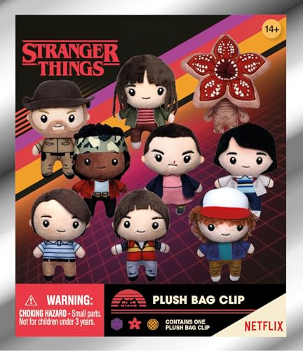 Stranger Things plyschväska klämma serie 1 – plysch persienn väska (en slumpmässig karaktär) – 12,7 cm samlarväska klämma nyckelring/ryggsäck tillbehör | Officiell licensierad vara