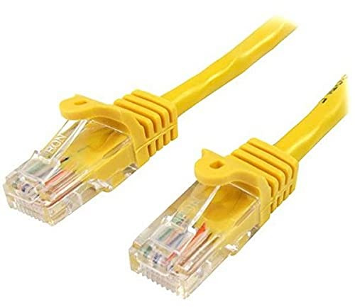 StarTech 10m Cat5e Snagless Ethernet Cable, PoE, Yellow (45PAT10MYL) | Gold-plated RJ45, Patch Cable, Ethernet Cord, Connectors, Long, UTP, 5Gbps speeds, 24AWG copper