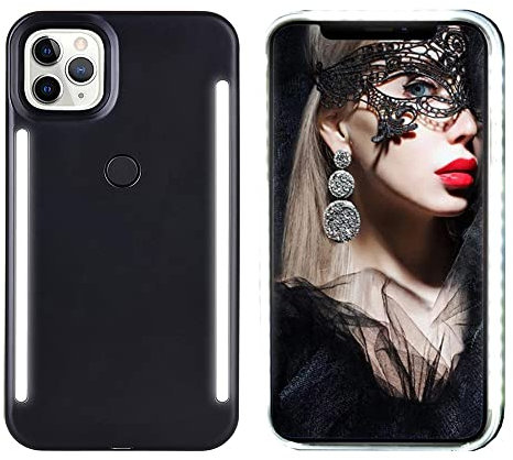 GSRYPC Front and Back Selfie Light up Case Compatible with iPhone 12 pro max, Rechargeable high Brightness Luminous LED Flash Lighting Selfie Light Best for Live Stream/Makeup/TIK Tok/Video