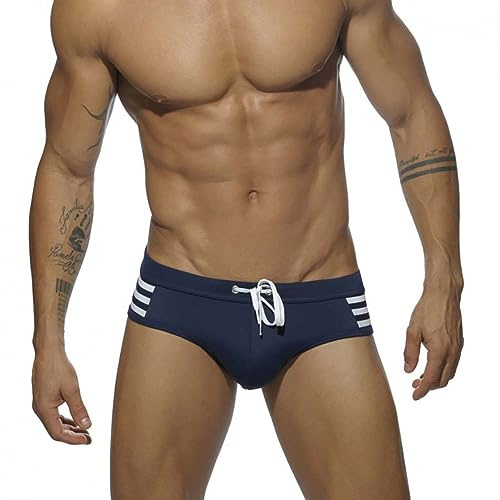 RQPYQF Costume da Uomo Piscina Nuoto Brief Coulisse Regolabile YK93 Taglia M - XXL (Marina, XL)
