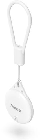 Hama Schlüsselfinder für Apple Wo ist-App (Key Finder mit Bluetooth, Alarm, Handy Schlüsselfinder f. Schlüssel, Geldbeutel, Gepäck, Haustiere, iOS, iPhone, iPod, iPad, austauschbare Knopfzelle) weiß
