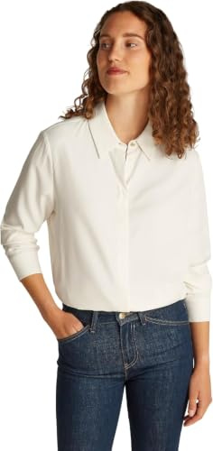 Tommy Hilfiger Donna Camicia Soft Viscose Regular Fit, Avorio (Ivory Petal), 50