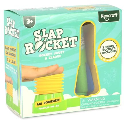 Keycraft Slap Rocket Air-Powered Outdoor Toy, 3+ Years, Includes 3 Rockets