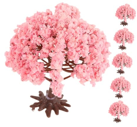 ABOOFAN 6 Piezas De Adorno De Árbol Cerezo En Flor Árbol Cerezo Artificial Árboles Pequeños para Manualidades En Miniatura Modelo Paisaje Artificial