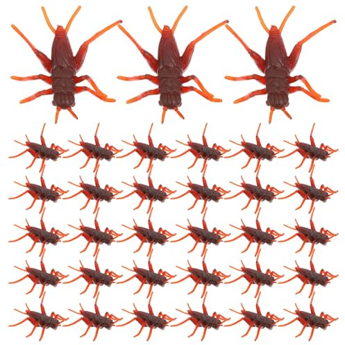 Gatuida Set da 50 Mini Grilli Finti in Plastica Realistica per Scherzi e Giochi Bambini, Oggetti di Scena per Pesce D’aprile Effetto Simulazione Cricket Realistico, Dimensioni Piccole