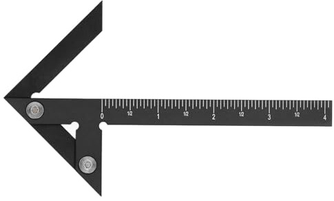 CHEOTIME Medidor de trazado central, regla de posicionamiento de 45/90 grados, posicionamiento central de círculo imperial de aluminio, regla de flecha multifunción, medidor de