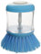 Fackelmann 41576 Brosse à Vaisselle, Brosse avec réservoir pour Liquide Vaisselle, Brosse Vaisselle pour Plats et Assiettes Sales, Plastique, Bleu, 8 x 7 x 5 cm