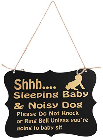 FOMIYES Shhh Baby Sleeping Sign Do Not Disturb Sign Wooden Hanging Door Sign Plaques for Home Stage Bar Bedroom Decoration