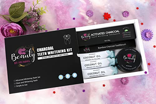 Activated Charcoal Teeth Whitening Kit - Organic - Plant Based