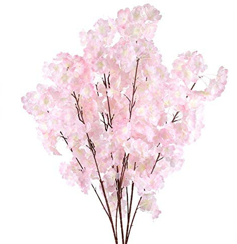SLFYEE 3 Unidades de 100 cm, Flores Artificiales de Cerezo, Seda y Plástico para Fiestas, Oficinas, Bodas, Balcones, Jardines, Jarrones