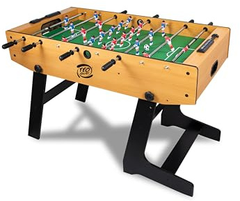 Teorema Giocattoli. calcio balilla in Legno piegheole, biliardino da casa con 2 palline e segnapunti e aste telescopiche, tavolo calciobalilla per adulti e bambini, altezza 85 cm