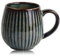 Hoxfly Tazas de café de cerámica hechas a mano, 480ml taza de té grande, Leche Mug, elegante textura esmaltada de fambe, rcelana Exquisita, apto para microondas y lavavajillas (Azul)