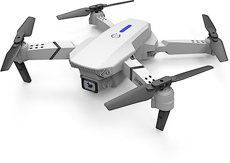 E525 Faltbare Drohne mit Dualkamera 4k Quadrocopter | Smartphone Steuerung, Echtzeit Übertragung, Weißes Kunststoffgehäuse, 3, 7v 1800mah Lipo
