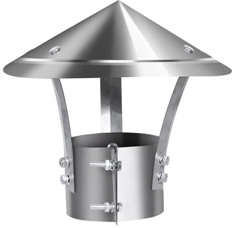 Schornsteinabdeckung Schornsteinaufsatz Aus 304Edelstahl Regenhaube Kaminhaube Kaminabdeckung Kaminaufsatz Schornsteinhaube Regenhut Für Kamine(220mm)
