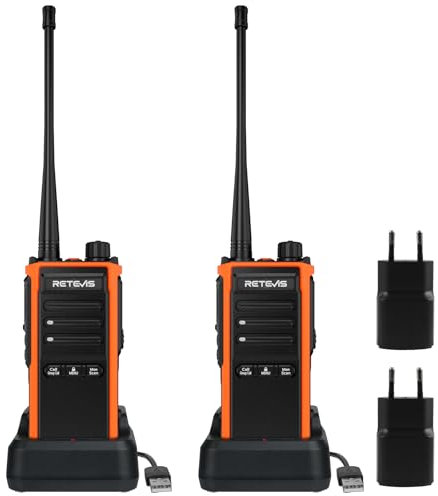 Retevis C65B IP67 Wasserdichtes Walkie Talkie, Professionelles Funkgerät für Erwachsene mit Großer Reichweite, Robust, Notfallalarm für Rettung im Freien, Bauwesen (2 Pack)