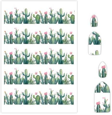 Briartw 10 Sheets Cactus Bloom Polymer Clay Transfer Paper - Per Sheet 3.93inch x 5.82inch Polymer Clay Transfer Sheets for DIY Clay Jewelry Making Disposable Stickers
