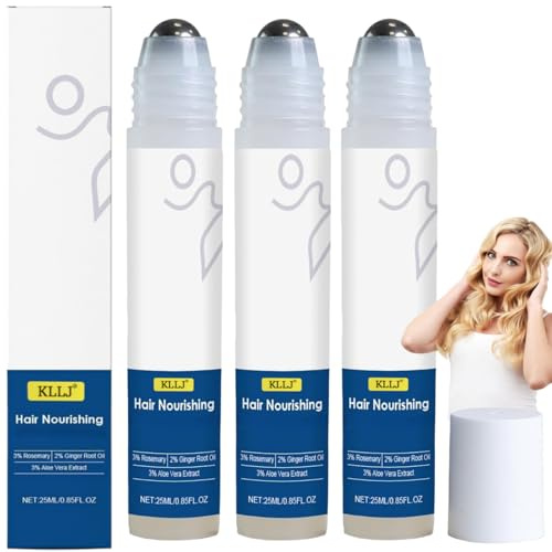 Rosmarin Haarwachstumsserum Roll On,3pcs Haarwuchsserum,Anti Haarausfall Serum für dickeres,Hair Growth Serum Roll Onss,Hair Growth Serums mit Rosmarinöl,Roll-On Haarserum,25ml