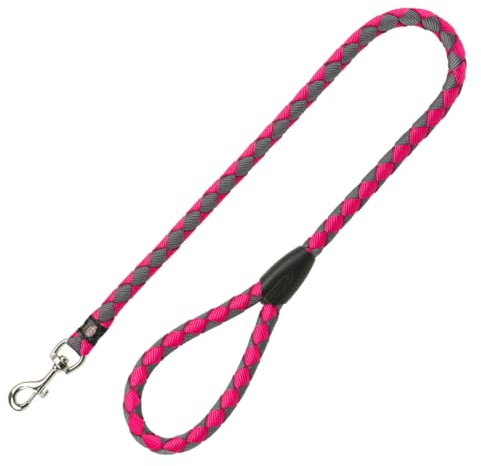 TRIXIE Hundeleine Cavo S-M, Führleine, Fuchsia-Grafit – 1,00 m, ø 12 mm