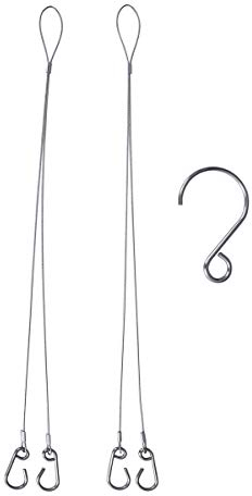 Boundless Voyage Placa de Parrilla de Titanio Barbacoa de carbón Cuerda de Mano Cadena Colgante de Acero Inoxidable de Titanio Cable Colgante con Gancho Ti15149B