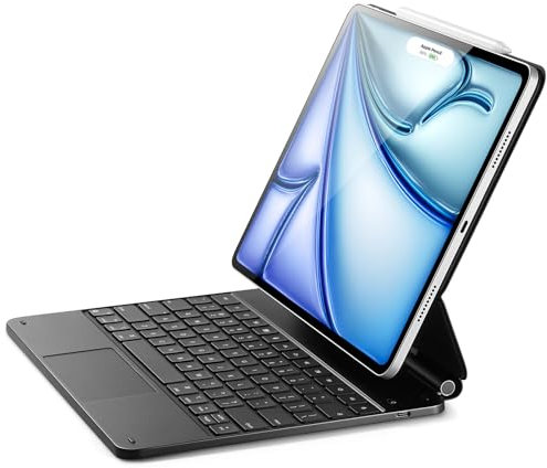 ESR [Upgraded] for iPad Air 13 Inch Case Keyboard M4/M3/M2 (2026/2025/2024) & iPad Pro 12.9 inch (6th/5th/5th/3rd) Magic Keyboard, Easy-Set Floating Cantilever Stand, Trackpad, Rebound Series, Black