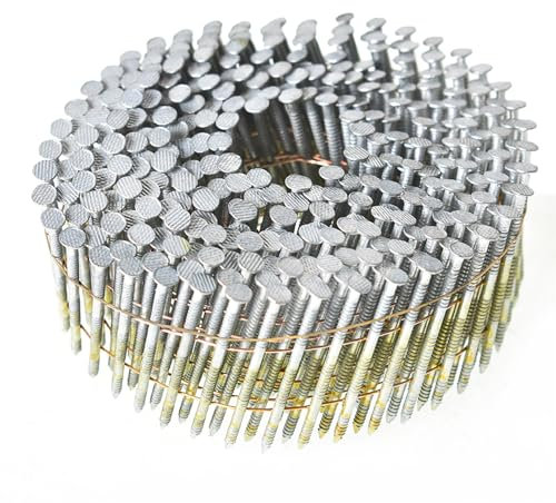 raseparter 3600 Count 15 Degree Full Round-Head Siding Nails 2 Inch x 0.092 Inch Ring Shank, Hot-Dipped Galvanized for Rough Nailing of Lathing and Sheathing Materials