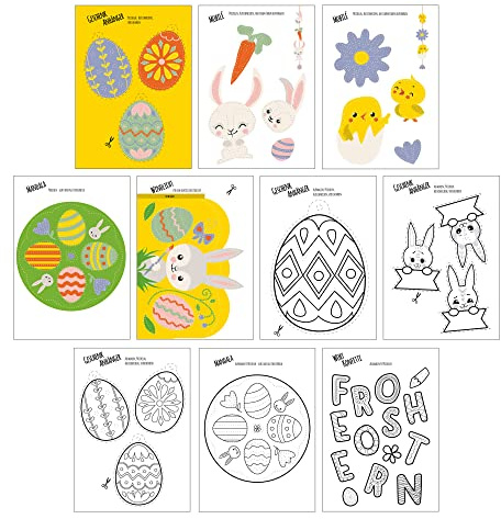 10 Prickelmotive Ostern zum Basteln und Ausmalen, Prickelvorlagen Ostern, Prickeln Kinder, Geschenk Ostern, Basteln Ostern, Ostern Kinder, Mal Mich Bunt