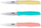Quttin Cuchillo Pelador Profesional Set de 3 Piezas. Ligero y Manejable con Hoja Afilada, Pelador de Patatas. Mango Polipropileno en 3 Colores. Modelo Samba