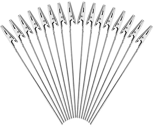 CYH 50 Stück Metalldraht Krokodilklemmen, Karte Hinweis Foto Memo Clip Halter Ständer, für Fotokarte Hinweis Memo Büroklammer, DIY Hochzeit Geburtstag Party Tischdeko, CYH190-1
