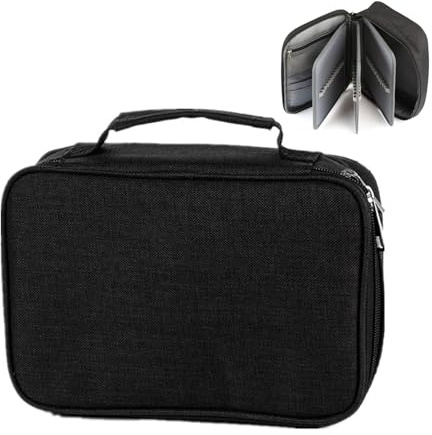 ERFGT Federmäppchen Große 72 Slots Federmappe Handheld Stiftetasche Großer Kapazität Federmäppchen mit Reißverschluss Abnehmbar Aufbewahrung Bleistift Tasche, Pencil Case für Schule & Büro (Schwarz)