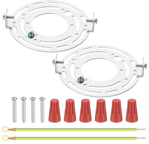 PATIKIL Kit de Soporte de Montaje Universal para Accesorios de Luz 110mm (4.33) 2 Juegos de Placa Redonda de Techo con Tornillos para Luz de Pared Techo Lámpara Colgante