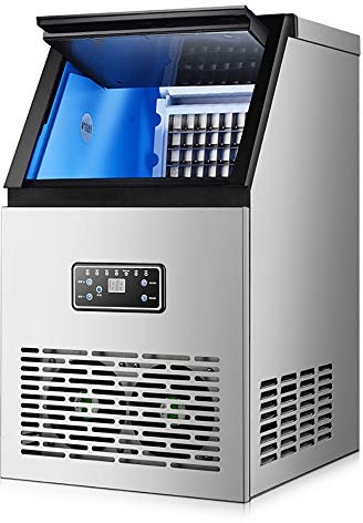 Efficiente Macchina Per Il Ghiaccio Commerciale, Macchina Per Il Ghiaccio Automatica A Cubetti, Macchina Per Palline Di Ghiaccio Per Macchinari Per Piccole Imprese Per Bar/Caffette,40KG per 24H