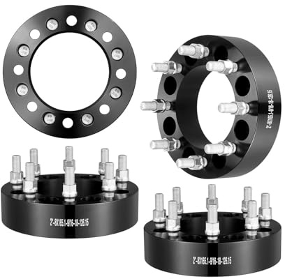 Spurverbreiterungen Für Ford Für F250 Für F350 1988-1998 Spurverbreiterungen 8 x 6,5 Radadapter 8 Lug Geschmiedete Spacer 9/16 -18 Bolzen Spacer Flansch-Radnaben-Distanzstück(2inch 126.15mm)