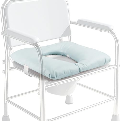 Blublu Park Bett-Toiletten-Sitzkissen, 5cm Dicke WC-Sitzerhöhung | Dekubitus Sitzkissen für Toilettenstuhl, Rollstuhl, Erwachsene & Senioren, 45x40cm, Wasserdicht, Blau