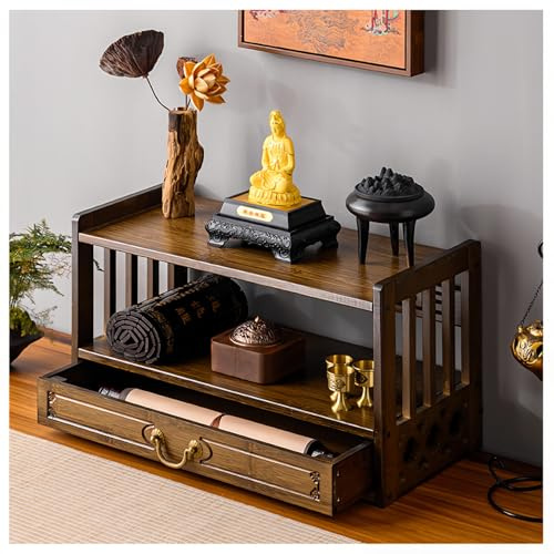 Supporto For Altare Di Preghiera In Bambù, Tavolo For Altare Di Buddha Con Spazio For Piccoli Appartamenti E Viaggi, For Posizionare Candele, Bruciatori Di Incenso, Offerte(42cm/16.5in)
