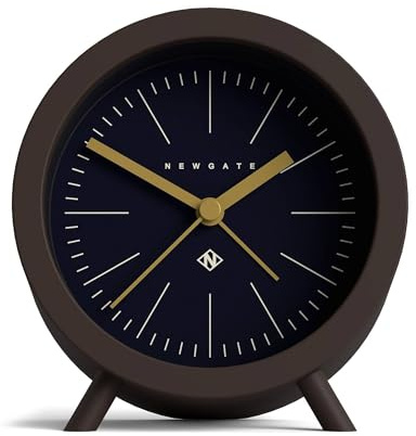 Newgate® Fred sveglia | Design a botte moderno | Marrone cioccolato e blu | Ideale per comodino, scrivania o scaffale | Accessorio moderno retro scandinavo per camera da letto e ufficio