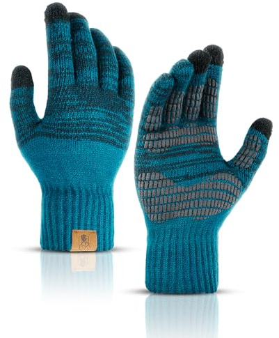 INSISMY Handschuhe für Herren und Damen mit Fleecefutter | Touchscreen Thermo Handschuhe, Rutschfeste Winterhandschuhe mit Dehnbares für Outdoor Sport Laufen Fahrrad