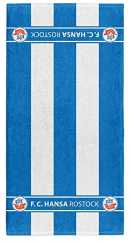 Hansa Rostock FC Handtuch Duschtuch Badetuch Strandtuch Blockstreifen