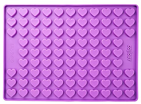 Collory Backmatte Hundekekse für MEDIUM (2,6cm) HERZ FORM Leckerlis, Silikon Backform, Pralinenform, Schokoladenform, Hitzebeständig, Lebensmittelecht & Bpa-frei