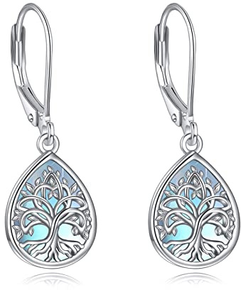 Lebensbaum Ohrringe Sterling Silber Baum des Lebens Baumelohrring | Schmuck Muttertag Abschlusszeit Weihnachten New Year Geburtstag Geschenke für Damen Frau Mütter Tochter