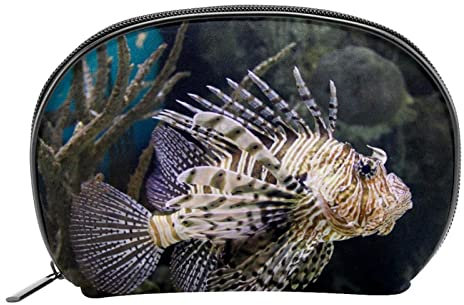 Meeresbodenkorallen Und Fische Klein Kosmetiktasche Damen Twill-Stoff Schminktasche Für Handtasche Makeup Tasche 19x5.5x13cm