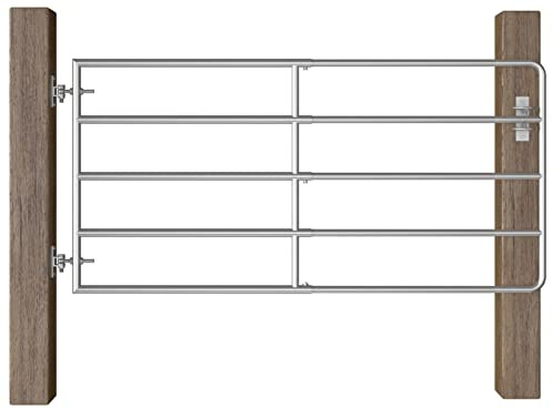 Festnight Cancello per Giardino in Acciaio 5 Sbarre, Cancello in Ferro, Cancello Giardino, Cancello da Giardino, Cancelletto Giardino, (95-170) x90 cm Argento