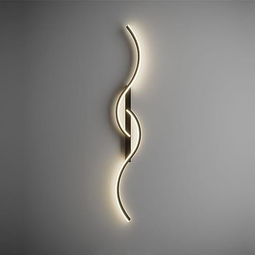 LED Wandleuchte Schwarz Modern Flurlampe Up Down Treppenhauslampe Minimalistisch Design Wandlampe innen LED warmweißes Licht 4000K Dekorative Wandbeleuchtung für Wohnzimmer Schlafzimmer Büro (100cm)