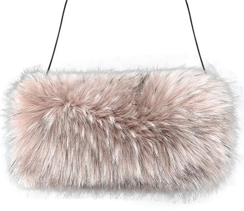 LICHENGTAI Calentador de manos de piel con manga calentadores de manos para mujer, calentadores de manos, suaves, mangas de piel sintética, manguito de invierno, calentadores de piernas, peluch para