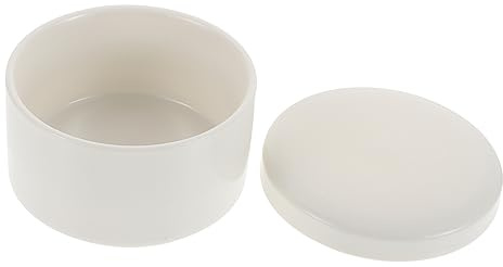 LIFKOME Schmuckschatulle Weiß aus Keramik Runde für Ohrringe und Halskette | Glatte Keramikoberfläche, für Nachttisch und Schreibtisch, Dekorativ, Organisiert Schmuck, Schützt Hände