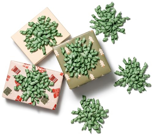 MORSUNBELA 6 Pezzi Nastro Regalo Fiocchi Autoadesivi Fiocchi Decorativi per Matrimoni Regali Decorazioni per Le Vacanze Verde