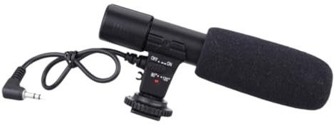 FUNNETOYU Micrófono de Entrevista para Cámara DSLR Ángulo de 90/120 Grados, Plástico Resistente y Alta Definición para Grabación Profesional y Entrevistas